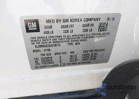 2020 Buick Encore Gx Awd Essence из США, поврежденный, VIN KL4MMGSL0LB130174